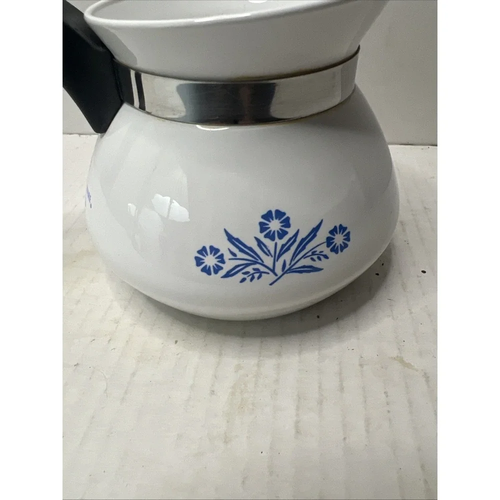 Vintage Corning Ware Blue Cornflower Coffee Tea Pot Kettle 3 cup NO LID